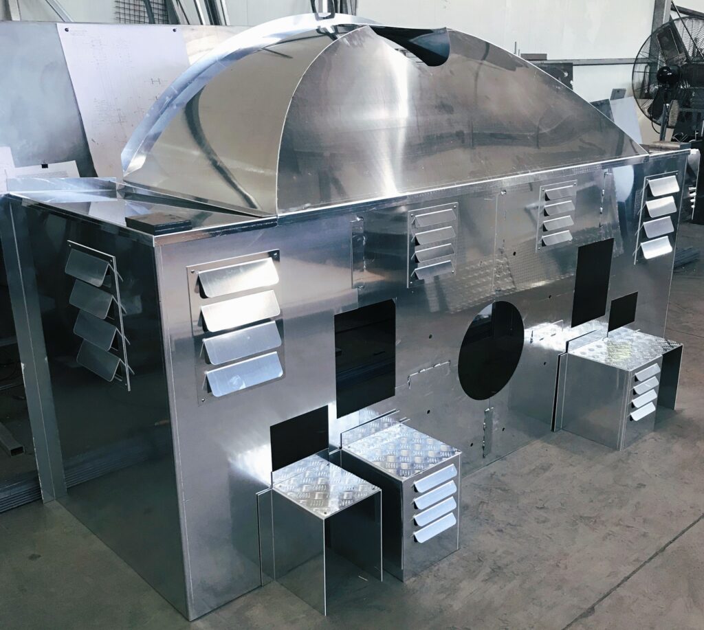Fabricated metal enclosure in the workshop